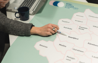 Keski-Suomen hyvinvointialueen kunnat näkyvät kartalla. 