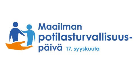 Maailman potilasturvallisuuspäivän 17. syyskuuta. Lgo jossa ihmishahmoja kämmenellä.