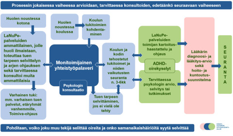 Koululaisten tarkkaavuuden ja toiminnanohjauksen haasteiden arviointiprosessi